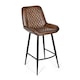 image 2 of Real Genuine Leather Breakfast Kitchen Bar Stool Tan Brown With Back Rest 106cm High x 50cm Wide x 59cm Deep Seat Height 70cm