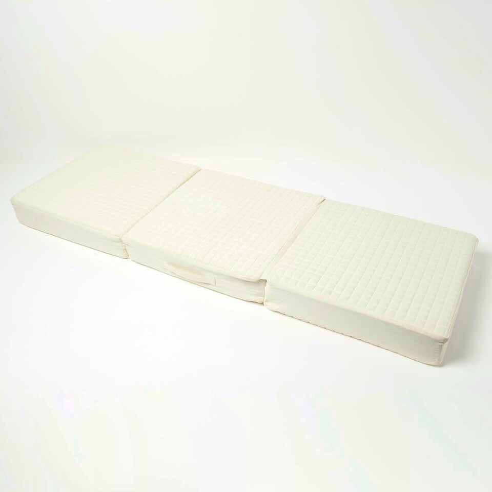 image 1 of Homescapes Cream Cotton Orthopaedic Foam 3 Seater Booster Cushion | Cream
