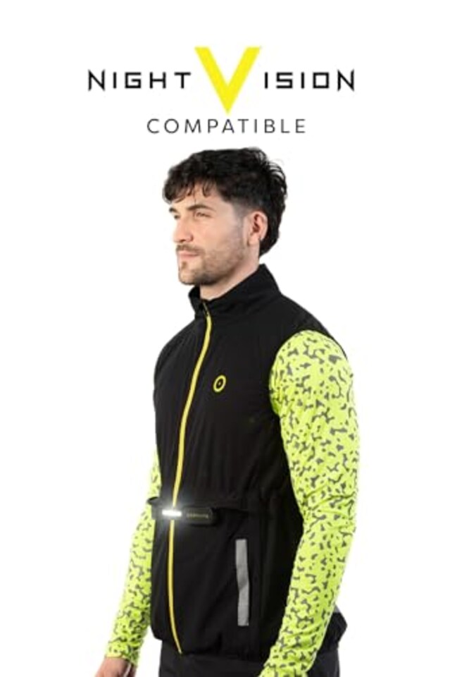 image 1 of Bodylite Nightvision Reflective Gilet, High Visibility Outdoor Sports, Cycling, Running Vest, Water Resistant, Optimal Ventilation, Neon Yellow, Medium