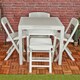 image 2 of White Plastic Garden Table with Chair | White | 5