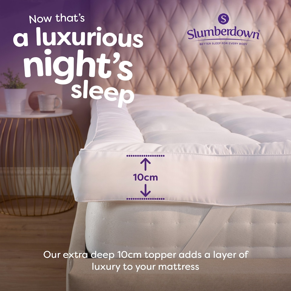 image 1 of 10cm Mattress Topper – Extra Deep Comfort | White | Double