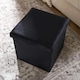 image 10 of OHS Matte Velvet Soft Foldable Cube Footstool Seat Storage Organiser Ottoman Blue | Teal