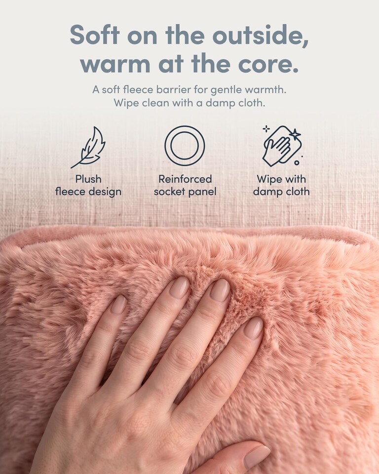 image 1 of Keplin Rechargeable Electric Hot Water Bottle Flannel Cover Auto Shut Off