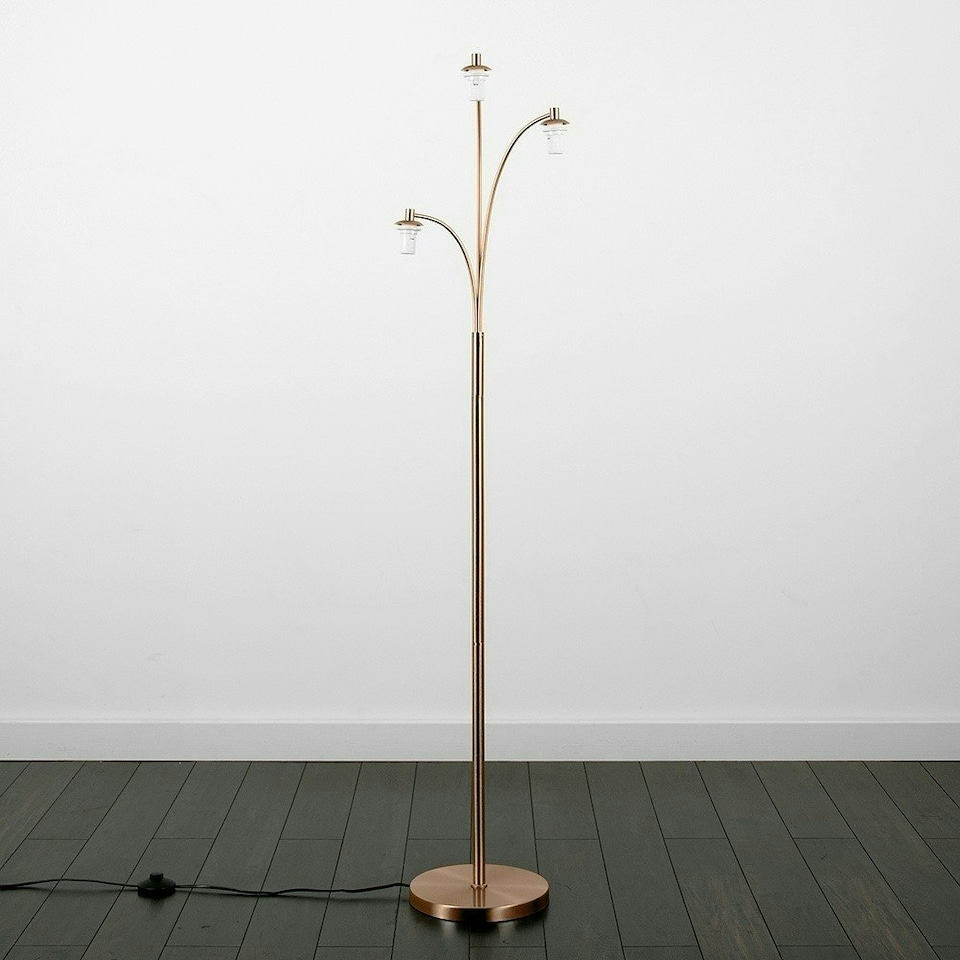 image 1 of ValueLights Dantzig Polished Copper Floor Lamp