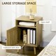 image 5 of HOMCOM Nightstand, Rattan Bedside Table w/ Cabinet, Shelf, Natural