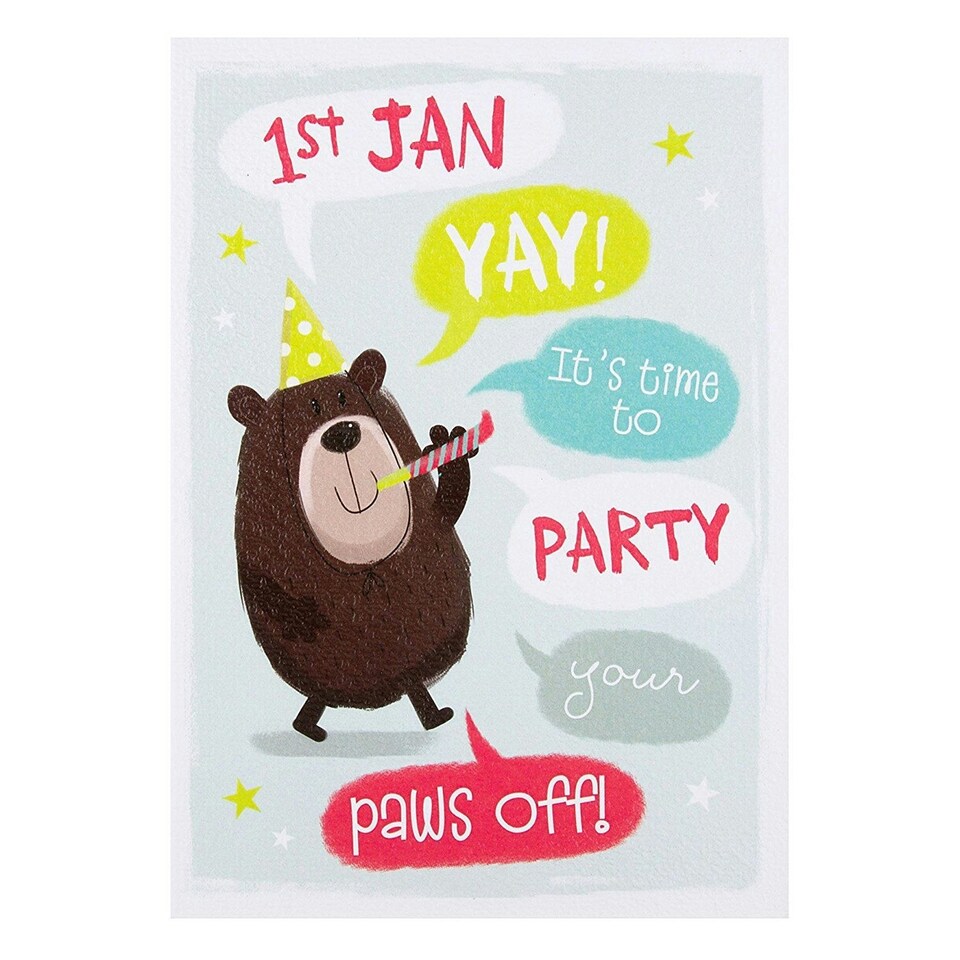 image 1 of New Year Card 'Party Paws Off'