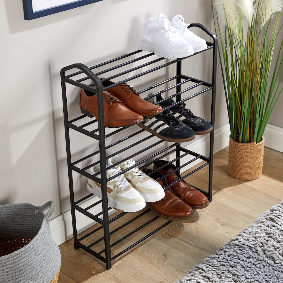 image 1 of 4 or 5 Tier Shoe Storage Rack Footwear Stand Shelf Hallway Entryway Organiser | Black