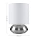 image 7 of ValueLights Pair Of Brushed Chrome Touch Table Lamps White Shades | Chrome