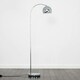 image 1 of ValueLights Curva Polished Silver Floor Lamp with Silver Dome Shade and LED Bulb Silver