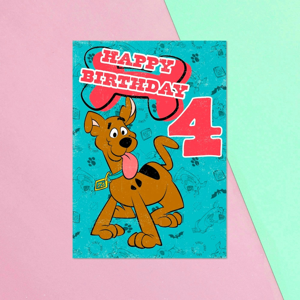 Official Scooby Doo 4th Birthday Greetings Card