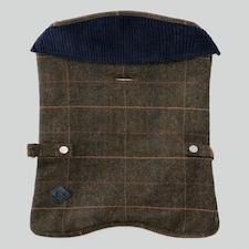 Dark Green Checked Herringbone Tweed Dog Jacket