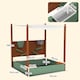 image 5 of AIYAPLAY Wood Sandpit for Kids with Canopy for Garden, Beach | Green