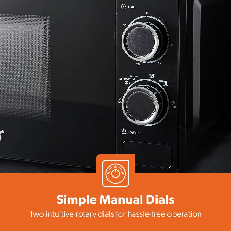 image 1 of GEEPAS 700W Solo Manual Microwave, 1.7L Electric Kettle & 2 Slice Bread Toaster Kitchen Set