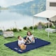 image 2 of Outsunny Portable Inflatable Camping Bed with Double Mattress Navy Blue