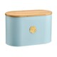 image 4 of Cooks Professional 5 Piece Ribbed Tea Coffee Sugar Bread & Biscuit Cannisters with Labels | Blue | Blue & Gold