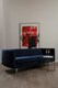 image 2 of Velvet Upholestred Dark Blue Sofa,3-Seater Lounge Sofa With Low Armrests,Luxe Couch, Sofa Seat For Patio | Blue | Two Seater