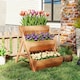 image 8 of Outsunny 3 Tier Raised Garden Bed Wooden Elevated Planter Box Kit, Brown