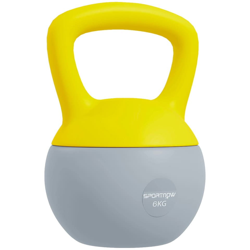 image 1 of SPORTNOW Kettlebell with Soft Body and Non-Slip Handle Yellow | 6