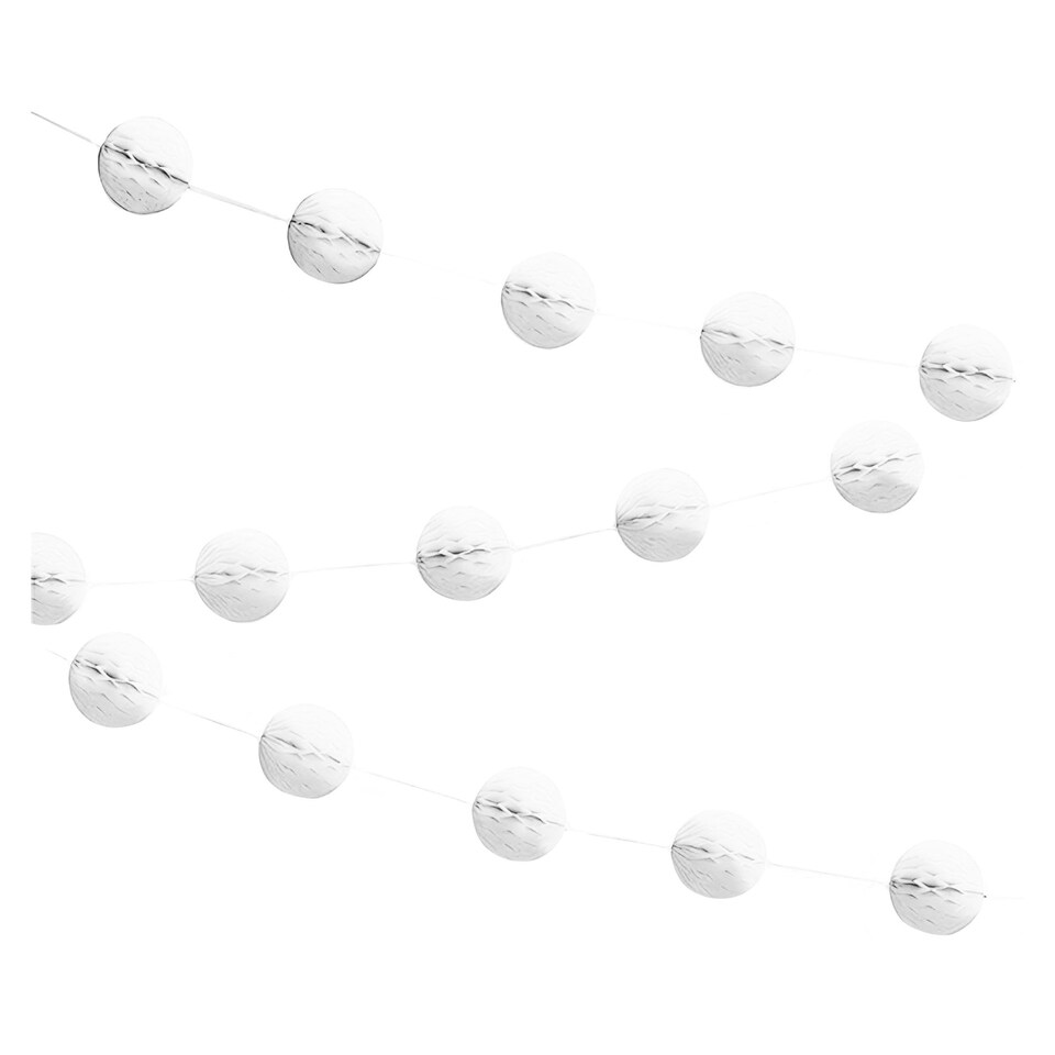 image 1 of Unique Party Honeycomb Ball Garland - White - One Size