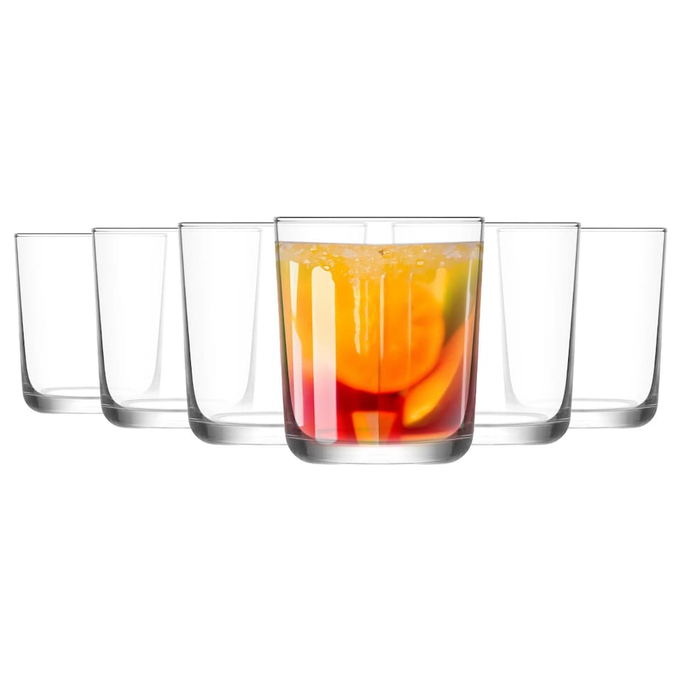 image 1 of LAV Assos Whisky Glasses - 360ml - Pack of 6 | Clear | Clear