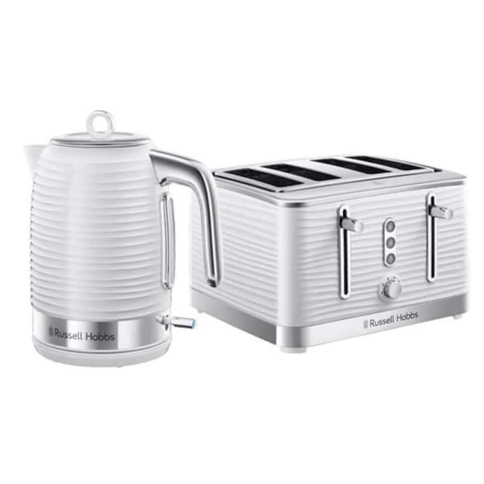 image 1 of Russell Hobbs Inspire Kettle & 4 Slice Toaster Set White