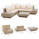 image 4 of Outsunny 4Pcs Rattan Sofa Set Garden Furniture Set with Armrest Cushions Beige