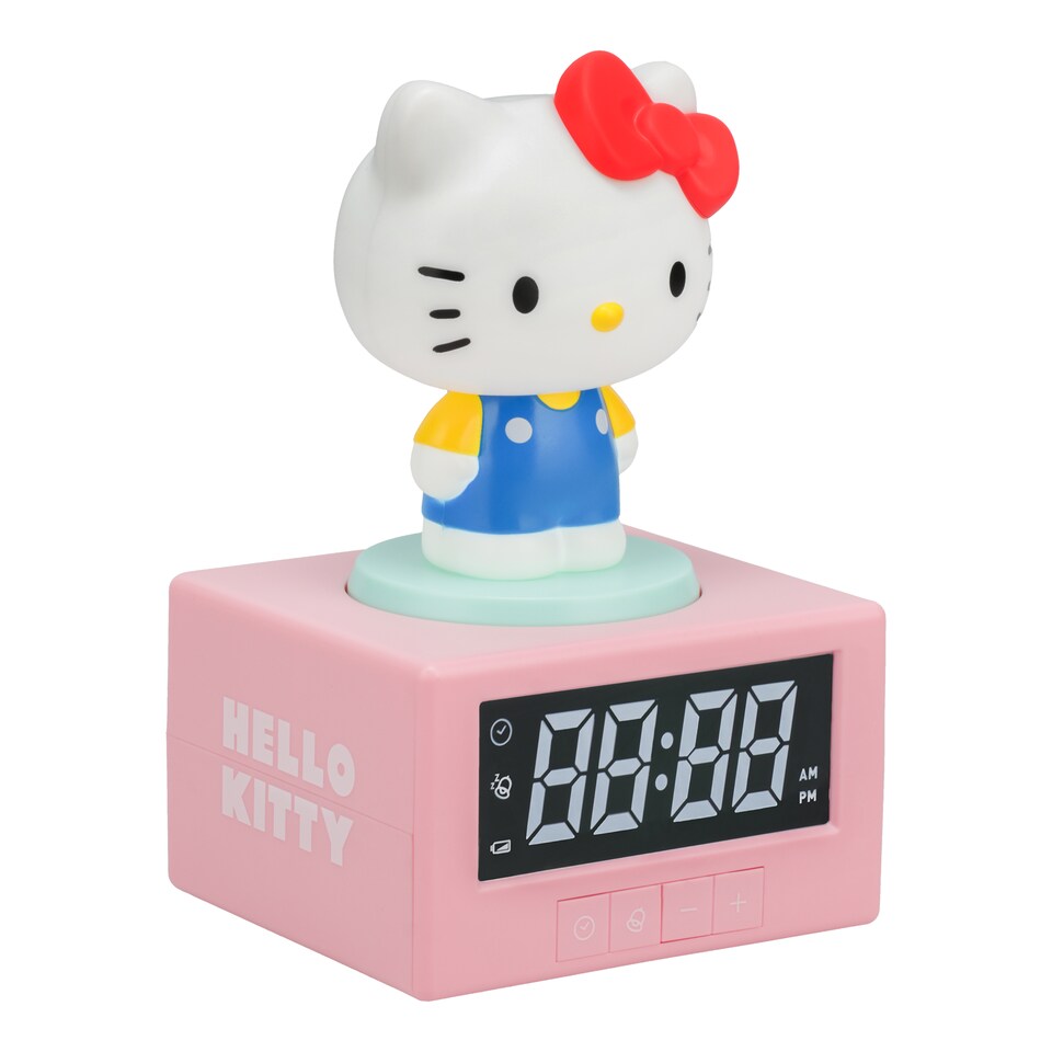 image 1 of Hello Kitty Digital Alarm Clock with Night Light & Music, BatteryPowered Sanrio Kawaii Bedroom Decor Gift  Paladone