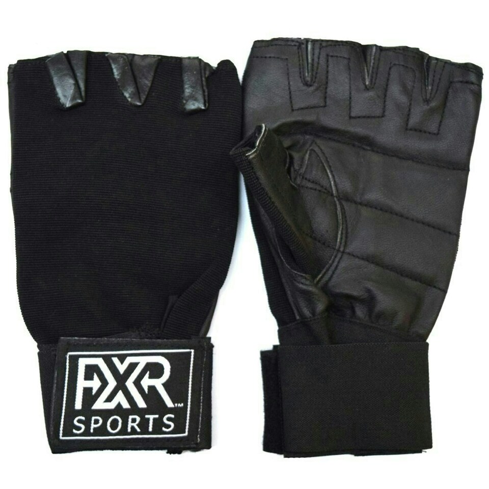 Weightlifting Gloves With Extra Long Strap Black | XL