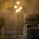 image 2 of HOMCOM Modern Floor Lamp w/ K9 Crystal Shade, 5 Light, for Living Room, Gold