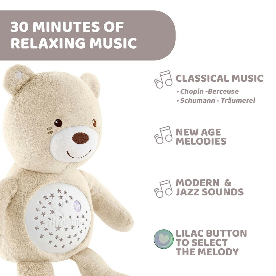 image 1 of Chicco First Dreams Baby Bear Plush