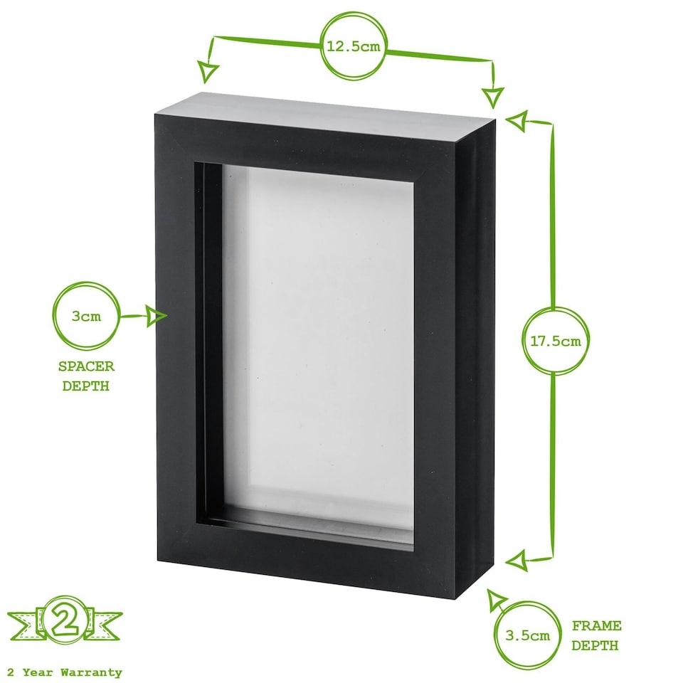 image 1 of Nicola Spring 3D Box Photo Frame - 4 x 6'' - White