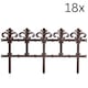 image 1 of Garden Picket Fence Border Edging | Brown | Brown & Set of 18 | 18