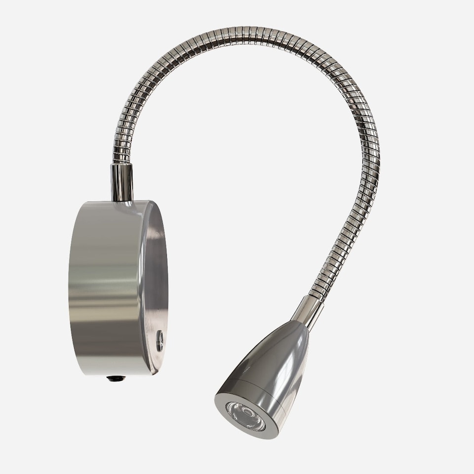 image 1 of CGC MATILDA Satin Nickel Adjustable Flexible Neck Rechargeable Magnetic USB‑C LED Bedside Wall Light