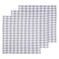 Interiors by Premier Durable Set Of Three Grey And White Tea Towels, Effecient Breakfast Tea Towels, Soft Tea Towels For Kitchen | Grey | 3