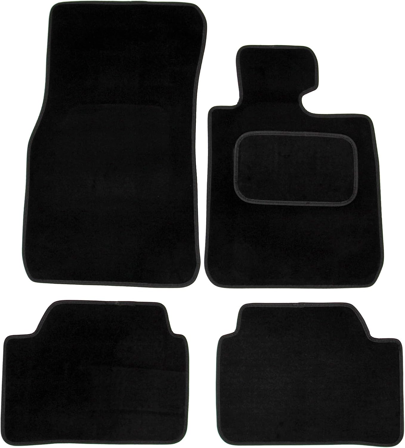 Actiasmat - Custom Fit Black Carpet Car Floor Mats for BMW 1 Series F20/F21 2011 Onwards 4 Piece Set with Velcro Tabs