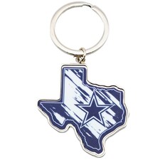 Dallas Cowboys State Keyring - Blue/White - One Size