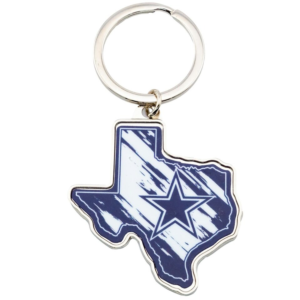 image 1 of Dallas Cowboys State Keyring - Blue/White - One Size