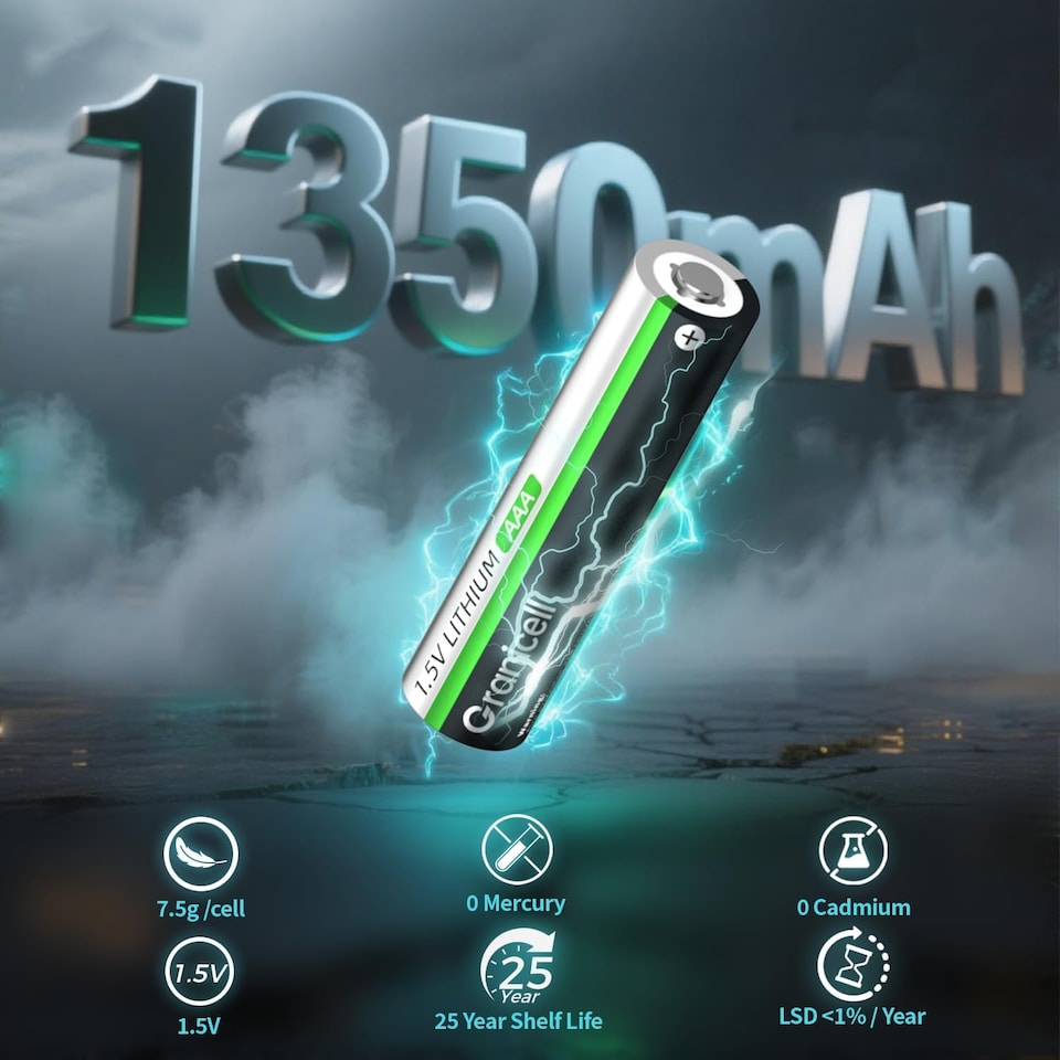 image 1 of Granicell 16-Pack Lithium AAA Battery, 1.5V 1200mAh Lithium AAA Batteries, High-Capacity Batteries (Disposable)