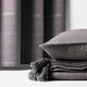 image 4 of Homescapes Cotton Rajput Ribbed Charcoal Grey Curtain Pair - 66 x 72" Drop Grey