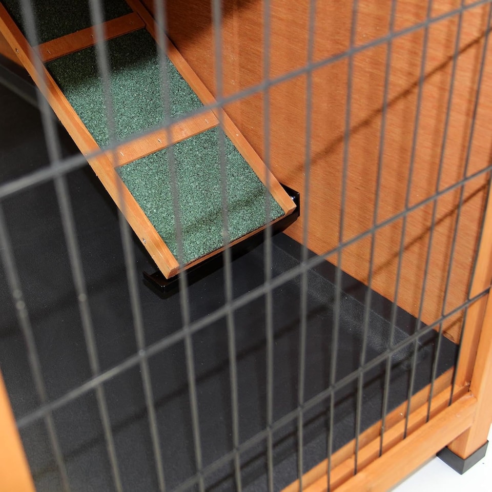 image 1 of Actiaspet - Wooden Two-Tier Rabbit or Guinea Pig Hutch - 4ft