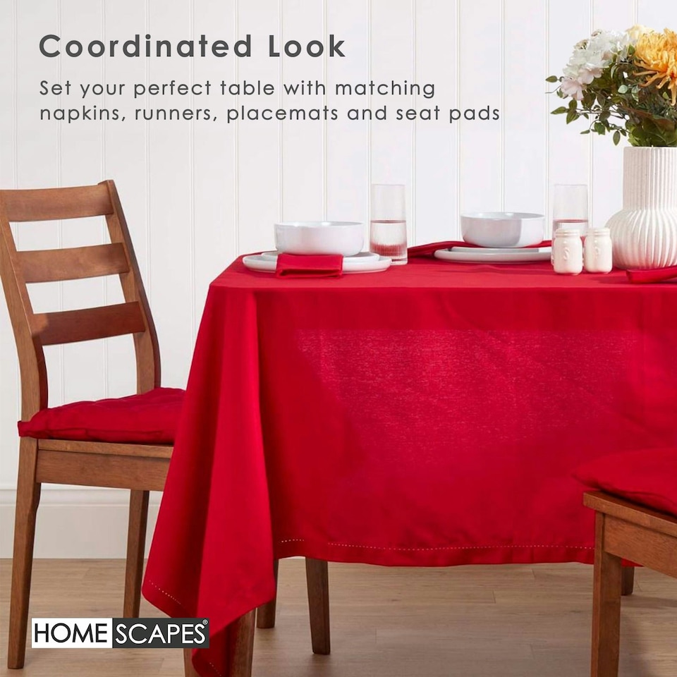 image 1 of Homescapes Red Tablecloth - 178 x 300 cm Red