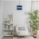image 2 of ValueLights Sophia Pair of Small Navy 2 Tier Lamp Shades & Bulbs Blue
