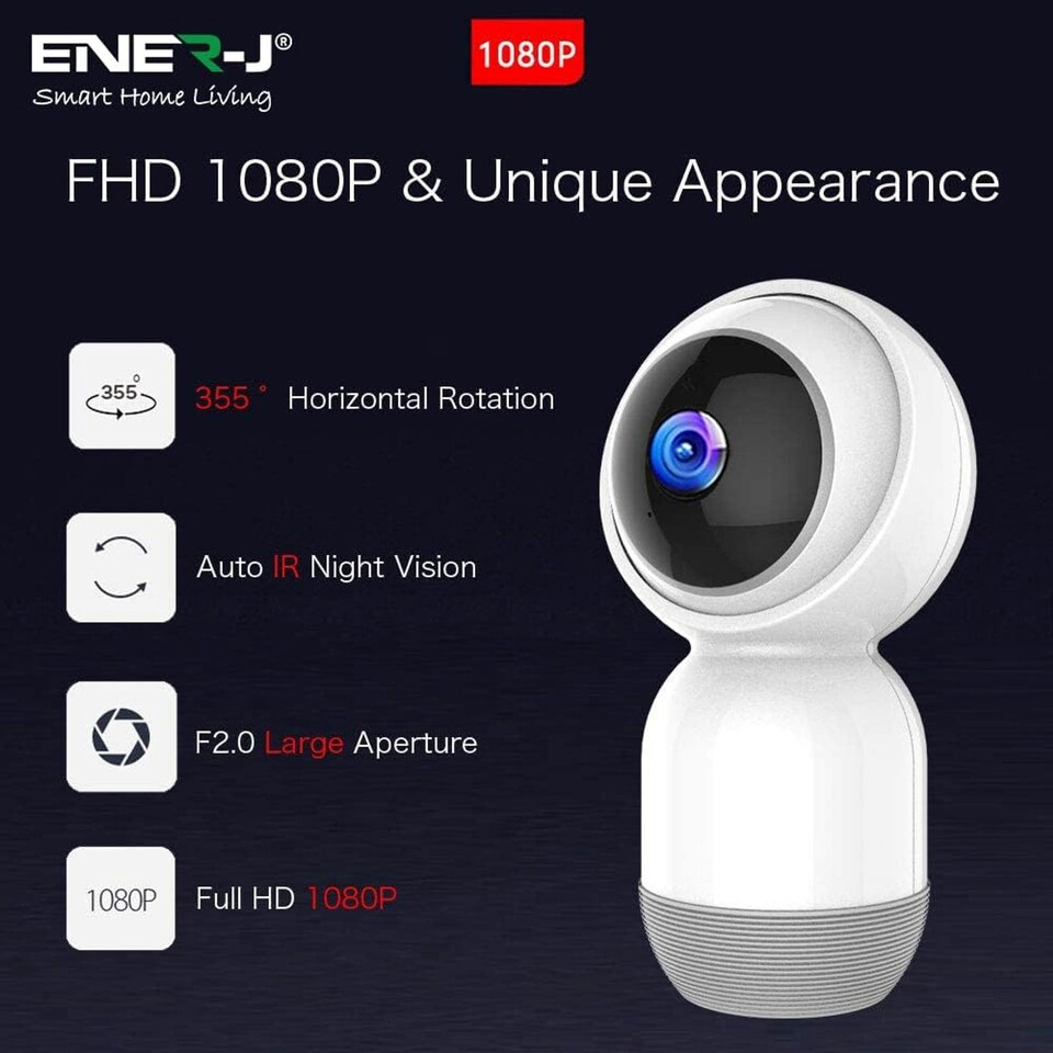 image 1 of ENER-J IPC1020 Black Indoor Security Camera System Wireless with Motion Sensor and Night Vision
