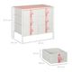 image 5 of HOMCOM Chest of Drawers, Cloth Organizer Unit with 6 Fabric Drawers, Metal Frame and Wooden Top, Storage Cabinet for Kids Room, Living Room, Closet, Hallway, Pink