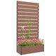 image 1 of Outsunny Raised Garden Bed with Trellis Standing Patio Planter Box Light Brown