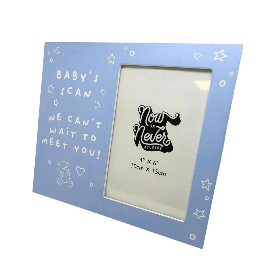 Widdop Gifts Blue Baby's Scan 'We Can't Wait To Meet You' Photo Frame