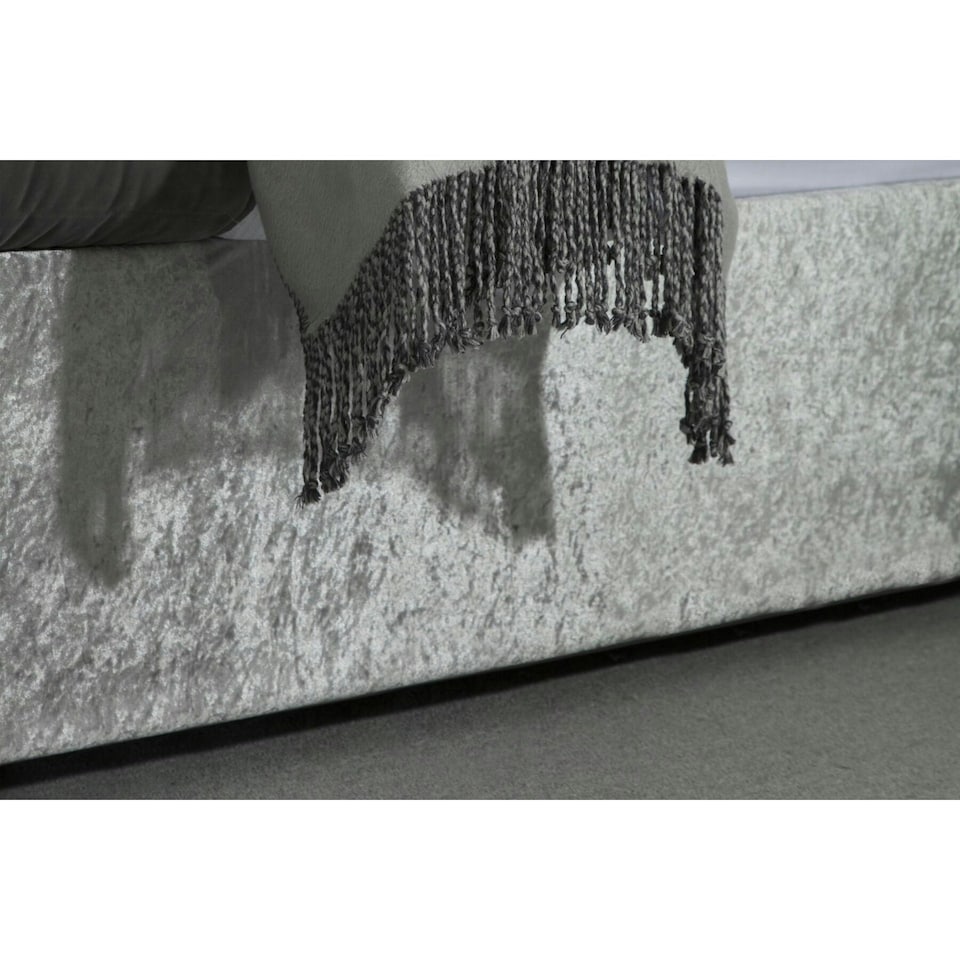image 1 of Belledorm Divan Crushed Velvet Base Wrap - Silver - Single