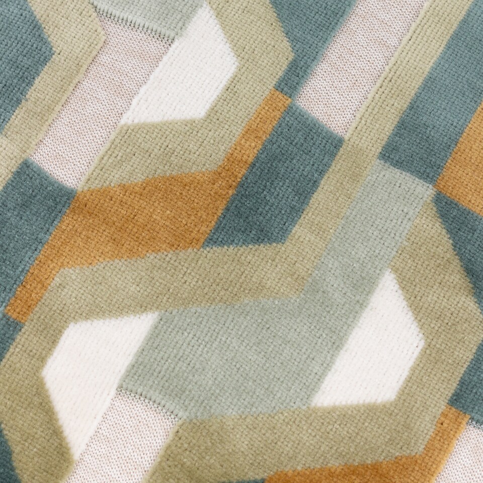 image 1 of Furn Metro Prism Velvet Cushion | Green | Green