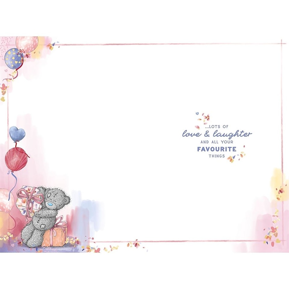 image 1 of Bear Sat On Gift With Cup Cake Especially For You Birthday Card