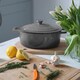 image 6 of Argon Tableware Oval Cast Iron Casserole Dishes - 4.68L - Slate Grey - Pack of 2 | Grey | Slate Grey | 2